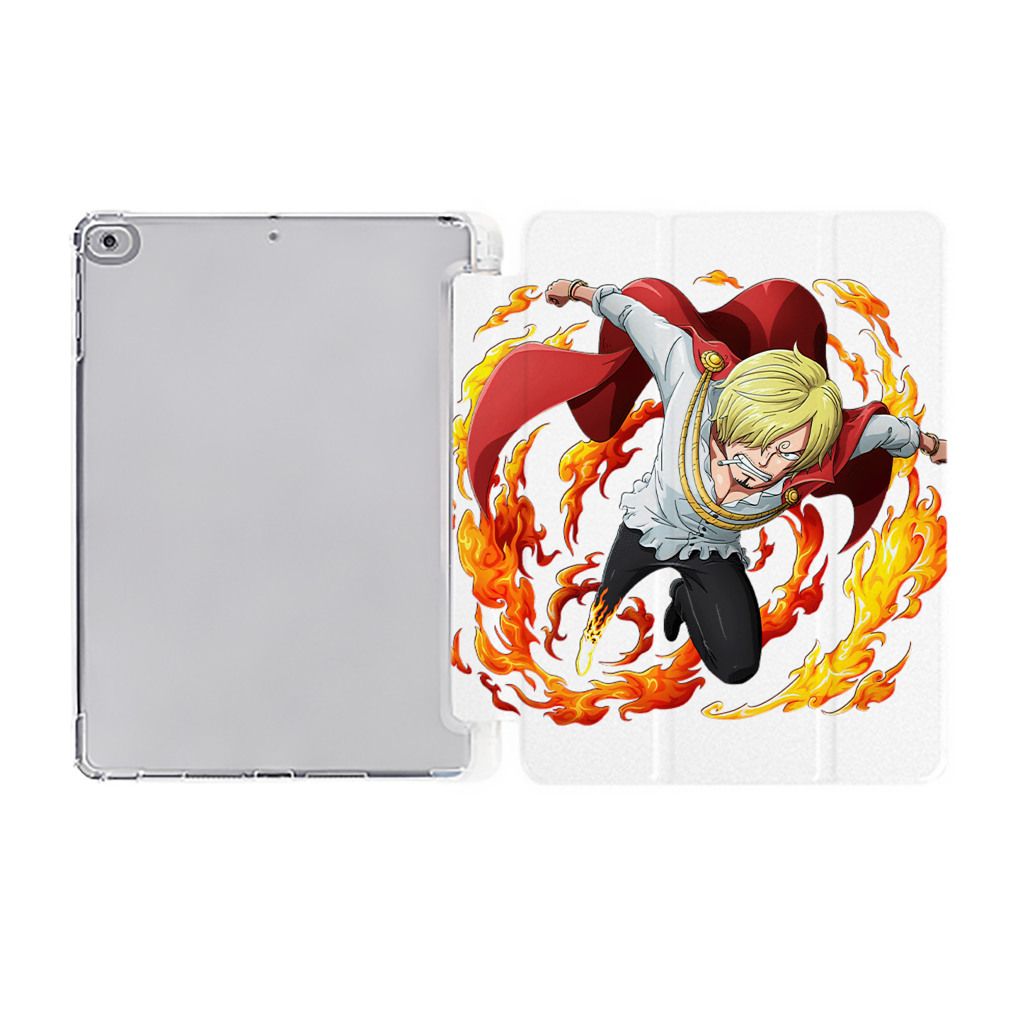 （画像用） ワンピース サンジ ONE PIECE Sanji IPad ケース ペン収納付き 三つ折りスタンド PUレザー×シリコン 対応機種9.5/10.5/10.9インチ